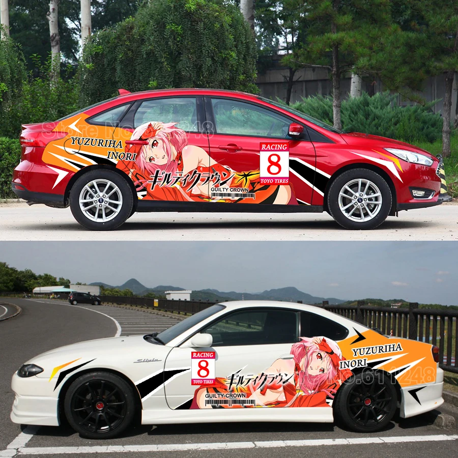 Anime japonês acgn etiqueta do carro culpado coroa personagem yuzuriha inori dois aimensions decalques para ford vw bmw audi mazda toyota