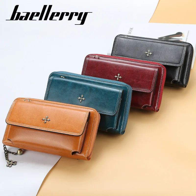 2022 Fashion Long Women Wallets Large Top Quality Vintage PU Leather Card Holder Female Purse Zipper Big Brand Wallet For Girl