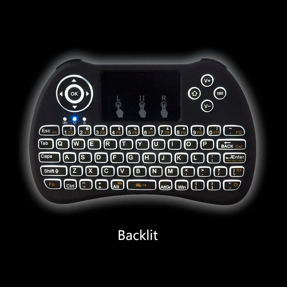 H9 przenośny Mini klawiatura bezprzewodowa 2.4G Air Mouse podświetlany pilot Touchpad na PC Smart TV X96 Android TV, pudełko PK I8 M2S