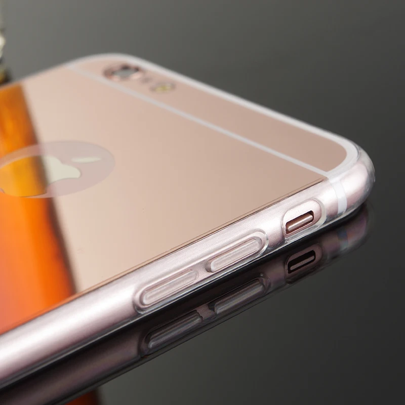 Rose Gold Phone Cases For Aifon iPhone 6 Plus Soft TPU Mirror Back Cover Capinhas For iPhone 6S PLus 5 5S SE 6Plus Celular Coque image 5