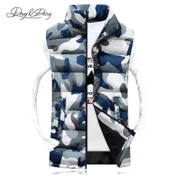 DAVYDAISY Camouflage Vest Men Fashion Stand Collar Casual Brand Clothing Sleeveless Thick Warm Military Waistcoat DS140