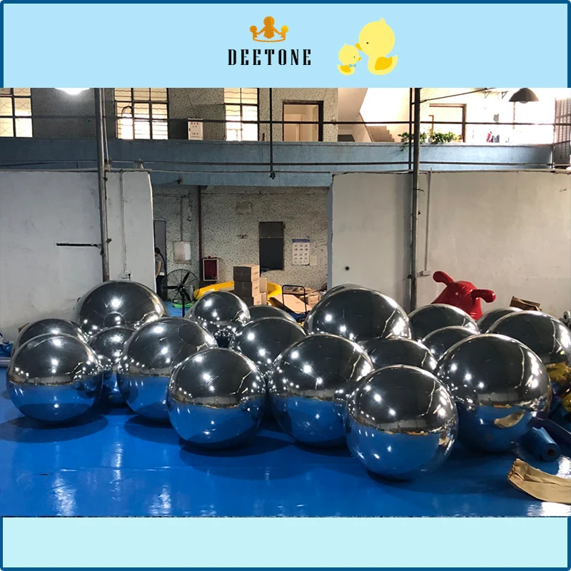 

Factory Wholesale Inflatable Colorful Silver Mirror Ball for Decoration