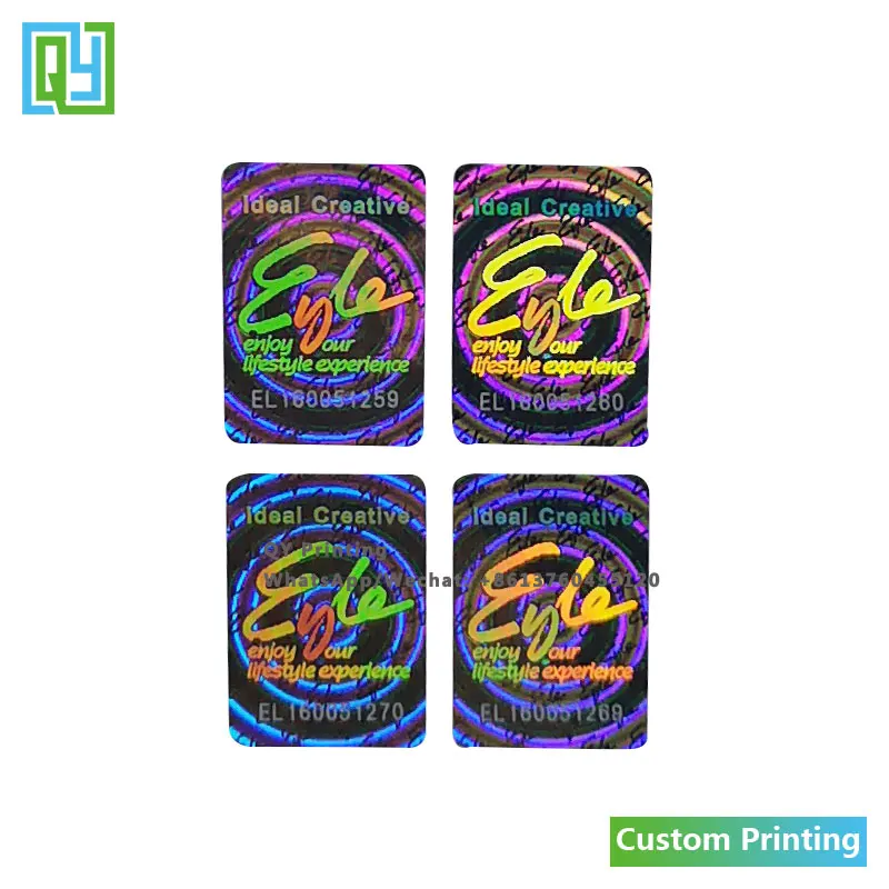 10000pcs 11x16mm Customized 3D Hologram Sticker Serial Number Barcode QR Code 2D Laser Foil Holographic Seal Label