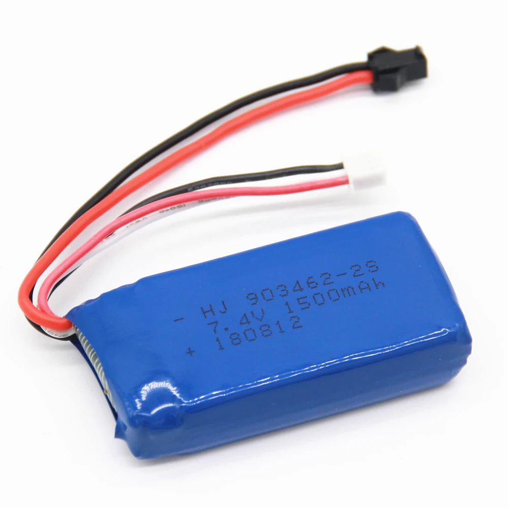 7.4V 1500mAh 903462 Lipo battery For 12428 Car FT009 Remote controlboat speedboat battery Lipo 2S 7.4V 1500mah  JST/T/EL/SM Plug