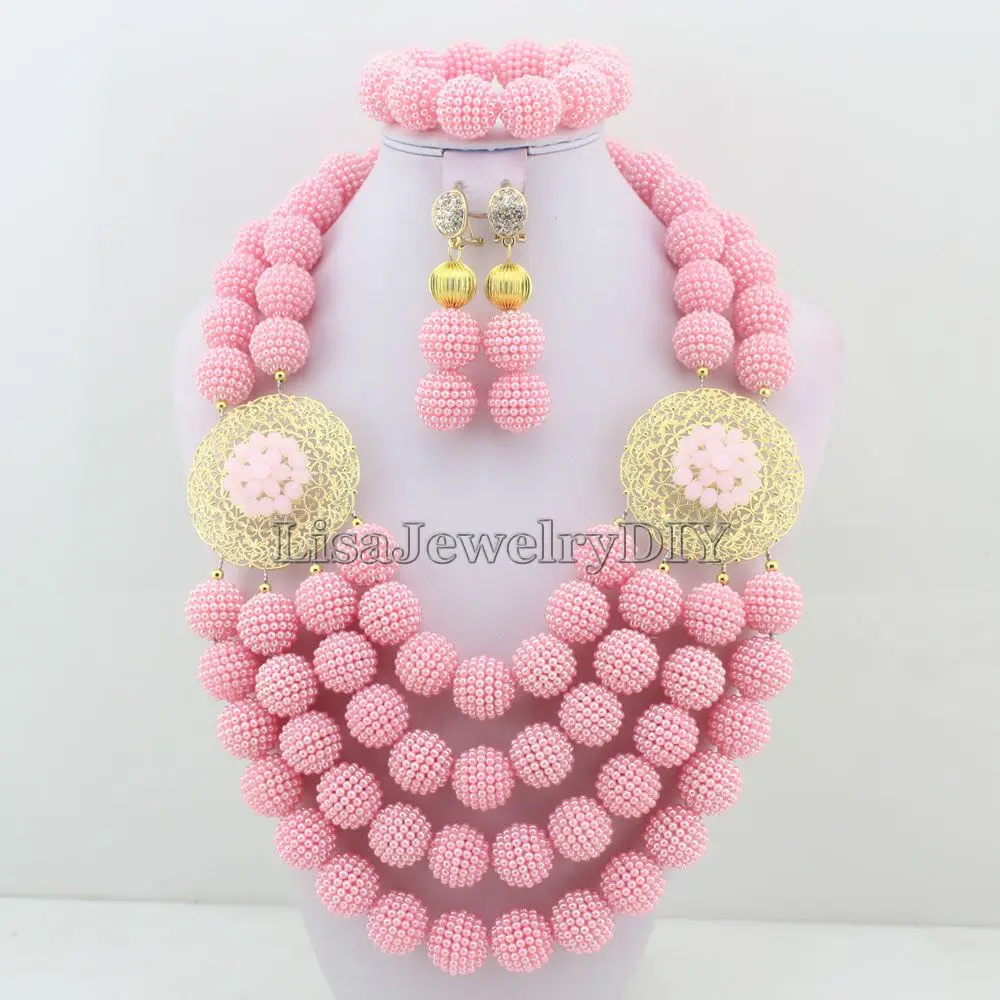 

Classic Nigerian Wedding African Beads Jewelry Set Costume Jewelry Sets Free Shipping HD6052