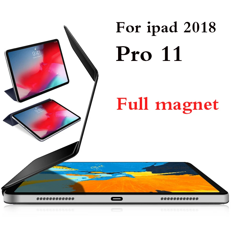 For iPad 2018 Pro 11 case Magnetic Ultra Slim Smart Trifold stand Cover For iPad 11 inch Support Attach Charge+Protector Screen