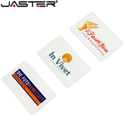 JASTER customer LOGO white card model usb flash drive LOGO print Credit Card pendrive  4GB 8GB 16GB 32GB  U disk Memory Stick