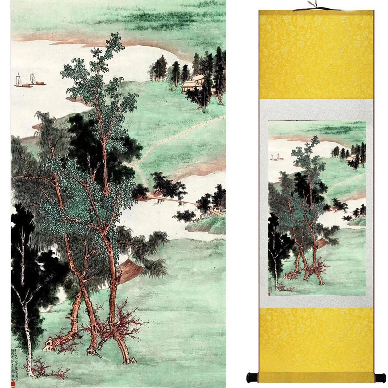 

landscape painting Home Office Decoration Chinese scroll painting Mountains and river painting 19071508