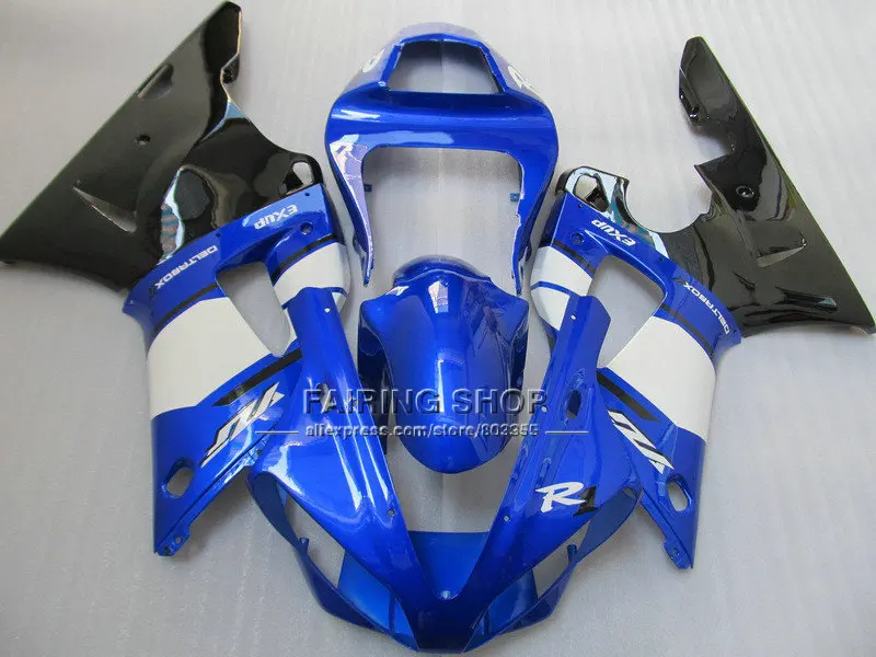 

Blue white custom fairing for YAMAHA YZF1000 YZFR1 2000 2001 ABS plastic EXUP fairings YZF R1 00 01 bodywork aftermarket+7gifts