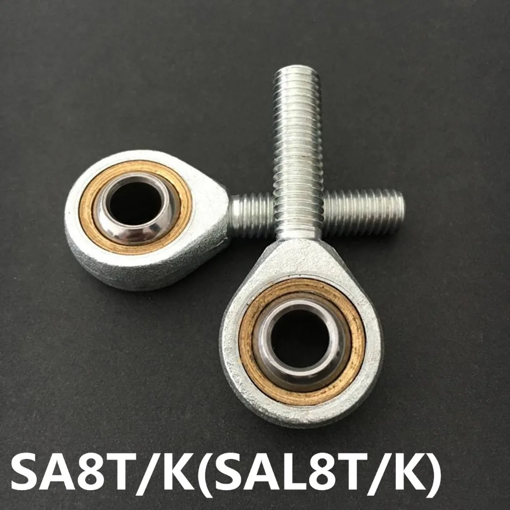 

10pcs SA8T/K POSA8 8mm right hand male outer thread metric rod end joint bearing Free shipping SA8 SAL8/T/K SAL8