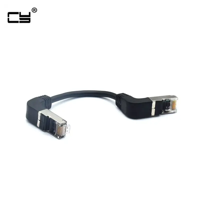 10CM łokcia w dół i w dół pod kątem 90D cat5e 8P8C FTP STP UTP Cat 5e sieć Ethernet krótki kabel 10cm RJ45 Lan Patch Cord pod kątem