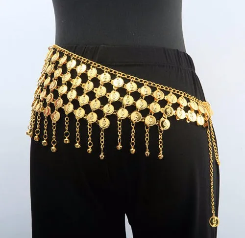Gold Tone Jingle Belly Dancing Chain Statement Belt Waist Chain Belly Chain Gold Tone Jingle Belly Dancing Chain Statement Belt Waist  main image 2