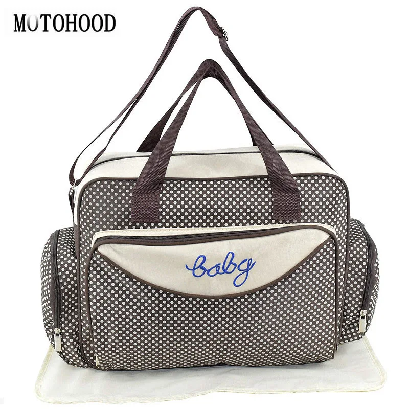 Motohood Tas Popok Bayi Penyelenggara Perawatan Bayi Tas Kereta untuk Kereta Bayi Fashion Dot Multifungsi Tas Bayi untuk Ibu 45*15*30 Cm