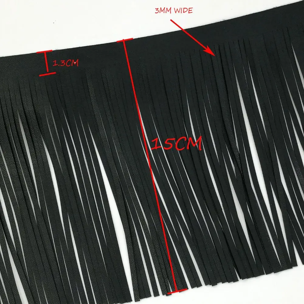 SICODA 2meters DIY sewing  Fashion PU Leather Tassel Lace Trimmings Fringe garment accessories double face bag charms 2meters