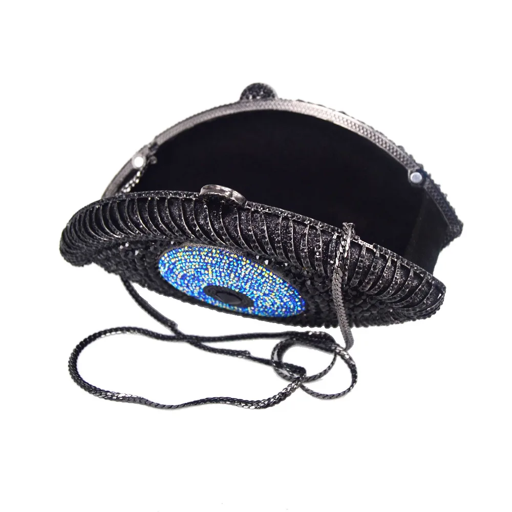 Newest Animail Designer Evil Eye Crystal Purse Women Evening Bag Gold Silver Black Party Clutch Bag Lady banquet pochette sc757