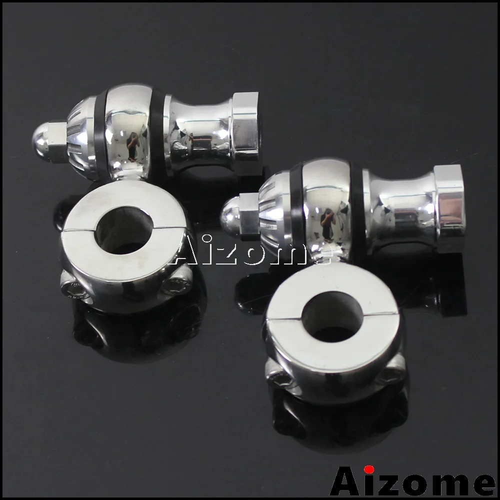 Silver Motorcycle Custom 22mm Handlebar Adapters Clamps For Honda Yamaha Suzuki Kawasaki Spear Spike Style 7/8\