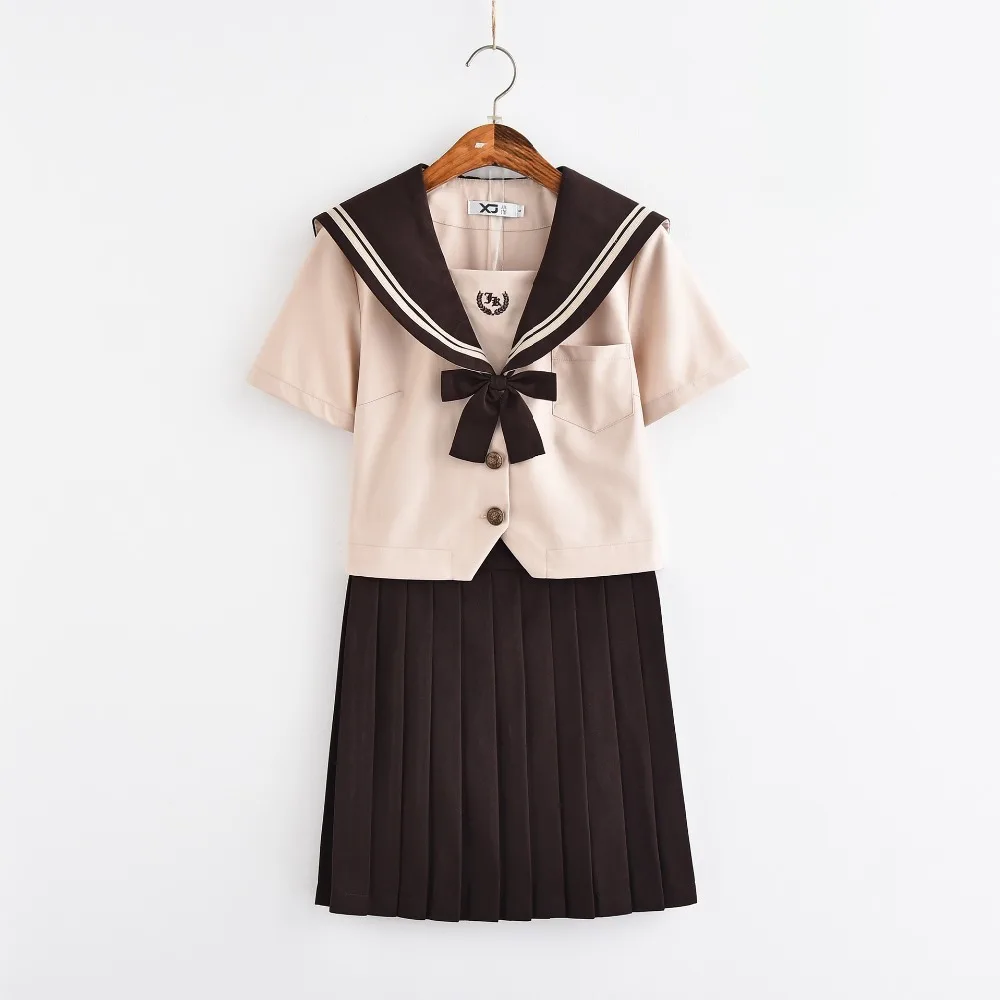 Ensembles d'uniforme scolaire japonais JK pour filles, nouveaux uniformes d'école brodés Sakura d'automne pour femmes, nouveaux costumes de marin