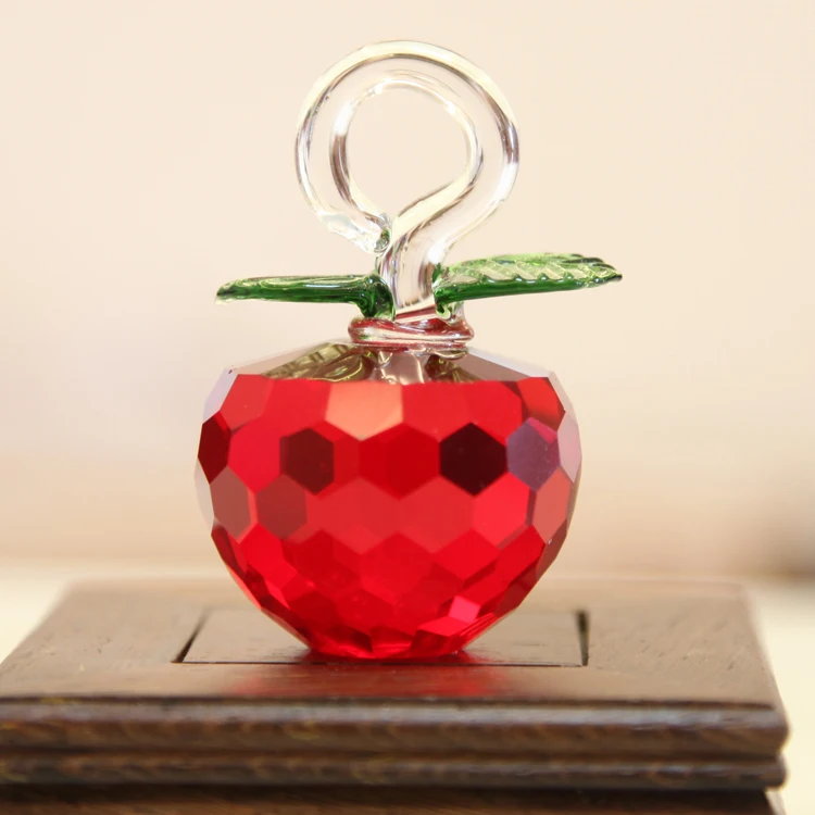 40/50mm Colorful Crystal Apple Figurines Glass Fruit Paperweight Art & Collection Table Ornament Home Wedding Decor Xmas gifts