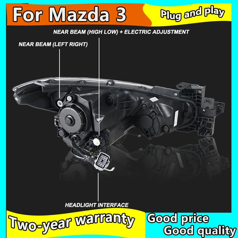 Car Styling Head Lamp case for Mazda3 mazda 3 Axela Headlights 2014 2015 2016 LED Headlight DRL Lens Double Beam H7 Bi-Xenon HID