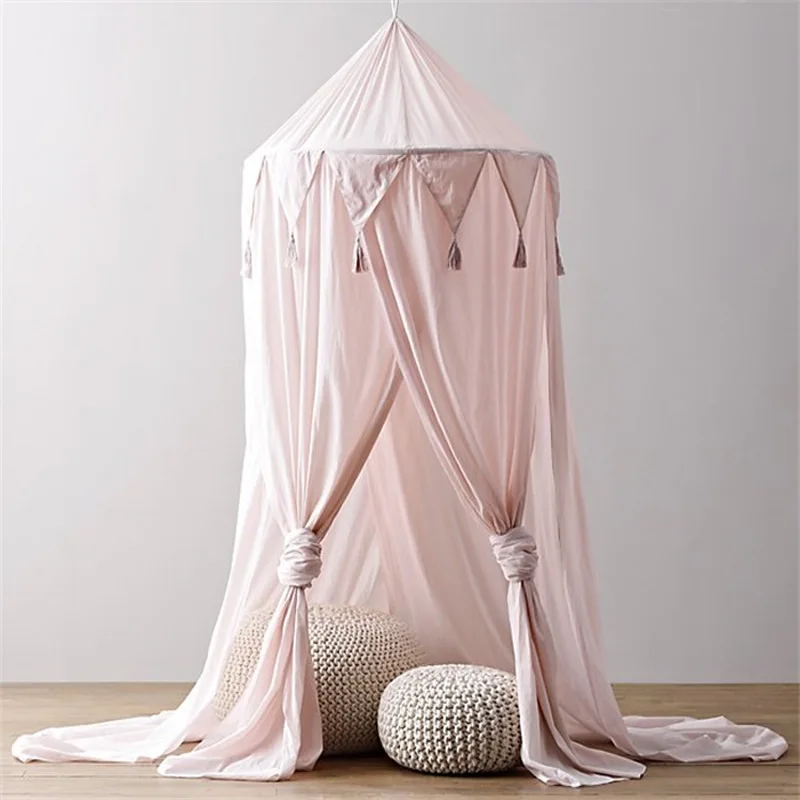 Baby Crib Tent Tassels Lace Baby Cot Bed Netting Tents Canopy Kinderbed Children Beds Mosquito Net Kids for Baby Room Decoration