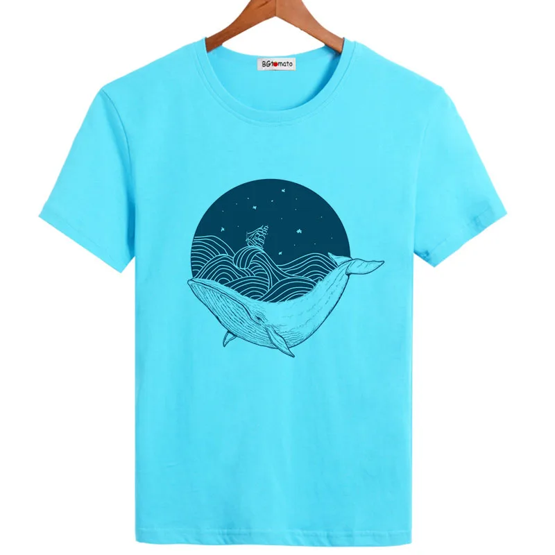 BGtomato blue whale Environmentalist T-shirt good quality comfortable casual tops hot sale summer casual Tees