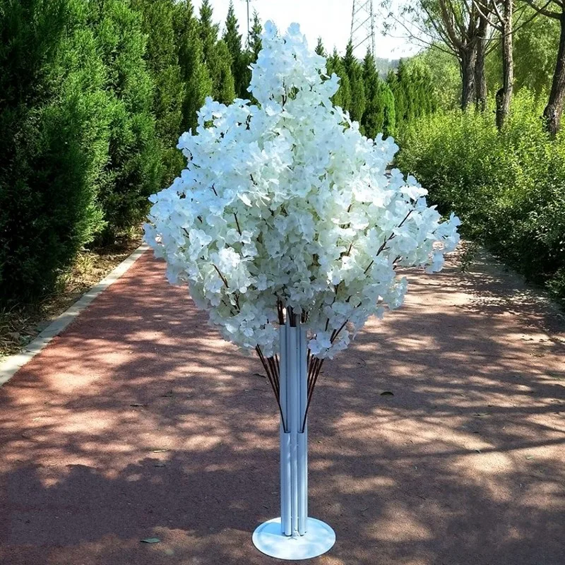 New Arrival Cherry Blossoms Tree Road Leads Wedding Runner Aisle Column Shopping Malls Opened Door Decoration Stands