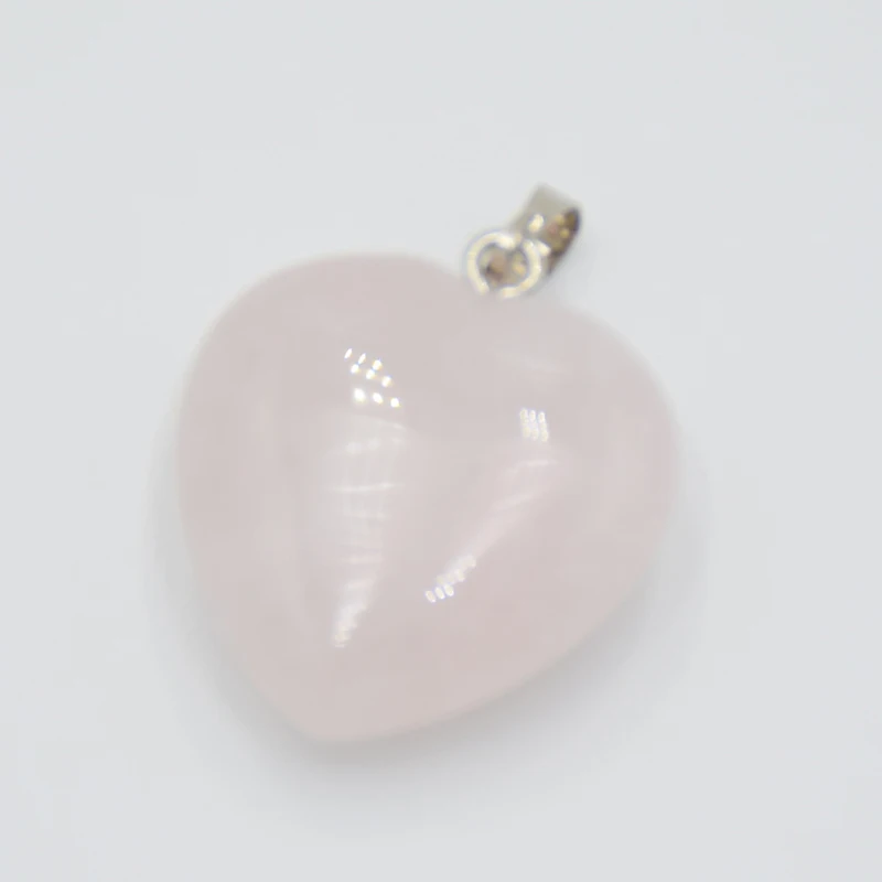 Natural Stone Love Heart Pendant for Women Girl Necklace Amethysts Clear Crystal Pink Quartzs Opal Reiki Chakra Fashion Jewelry