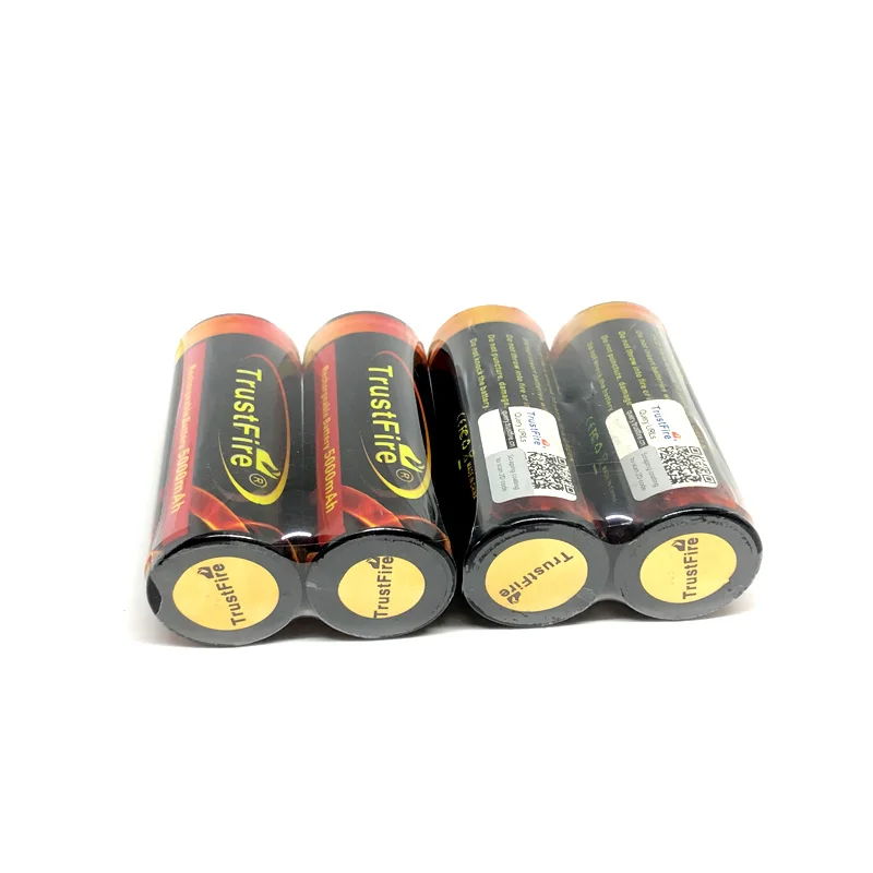 20pcs/lot TrustFire 5000mAh 26650 3.7v Colorful Battery Rechargeable Lithium Batteries Cell with Protection Board For Torches