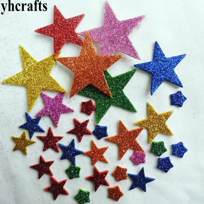 1bag/LOT.Glitter foam star heart irregular stickers,Kids toy.Scrapbooking kit.Early educational DIY.Cheap.kindergarten craft