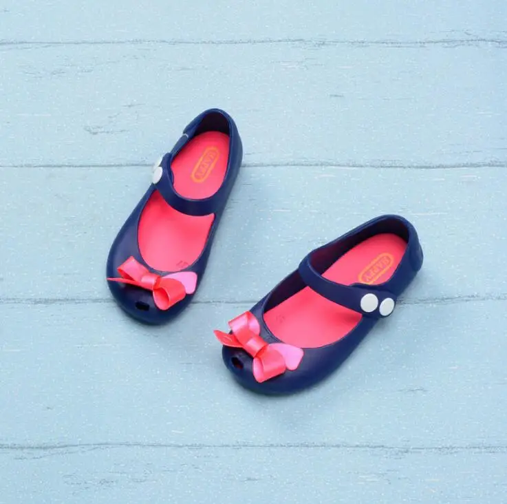 New Mini Girls sandals Butterfly Jelly Shoes Butterfly Knot Shoes Crystal Jelly Sandals Children Shoes Fish Head Shoes