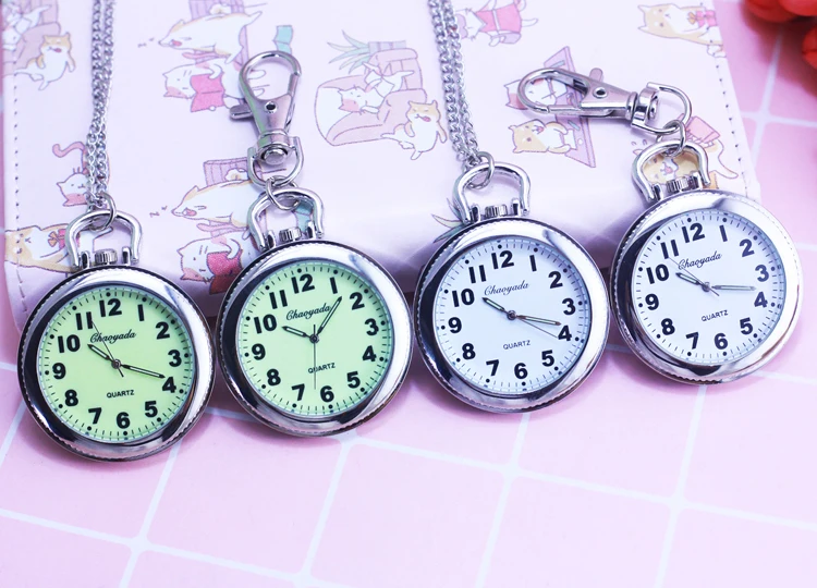 Large Digital Quartz Pocket Watches for Men and Women, Waterproof Electronic Key Chain Clock Gift for Father, Husband, Students,