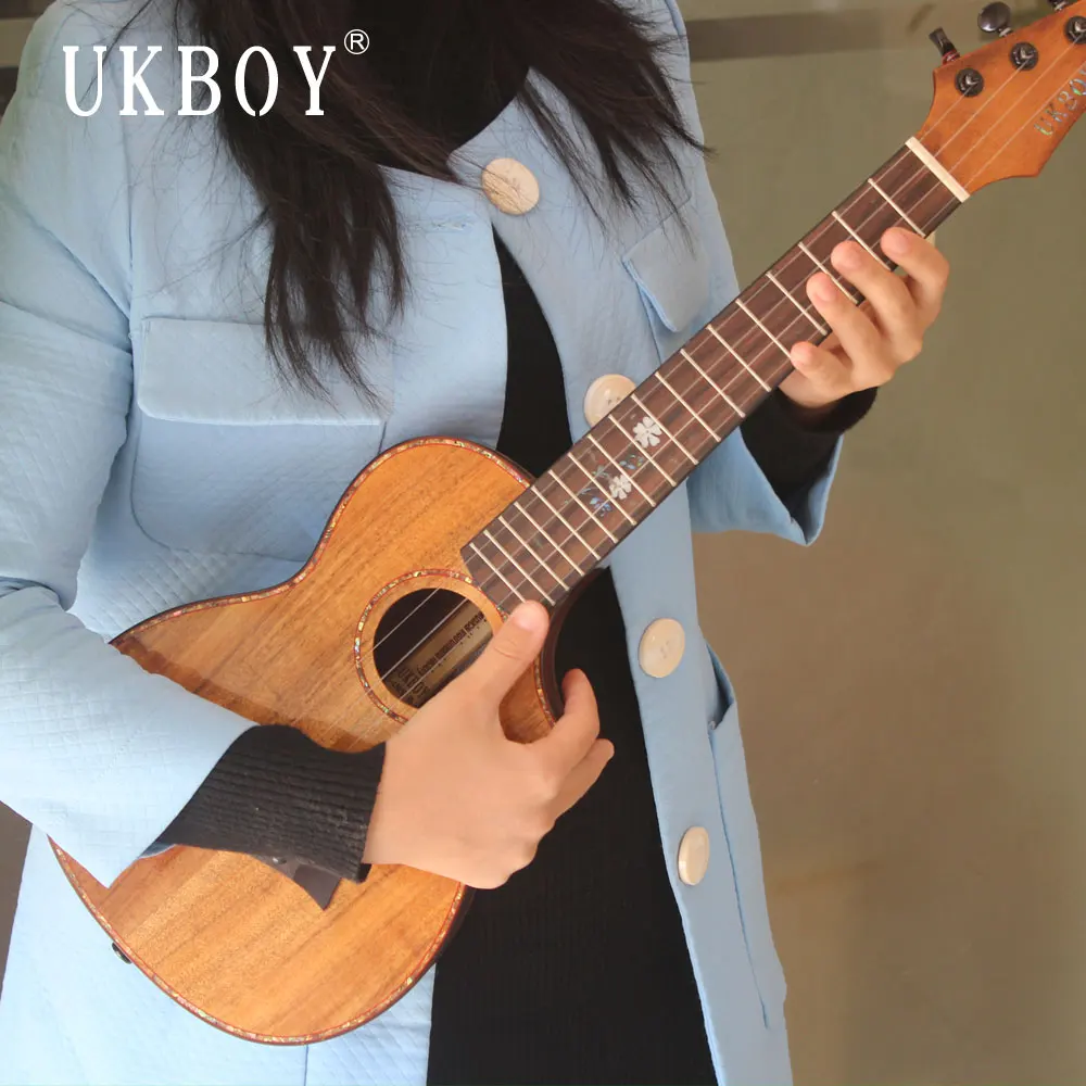 Professional High-end 26 inch Tenor Ukulele All Solid Acacia Wood KOA Ukelele 4 strings Acoustic guitar Missing angle design