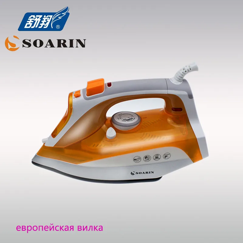 SOARIN Electric Steam Iron for Clothes Handheld Steam Iron Thermostat Prevent Calcium Deposition Steamer Ceramic Base Plate