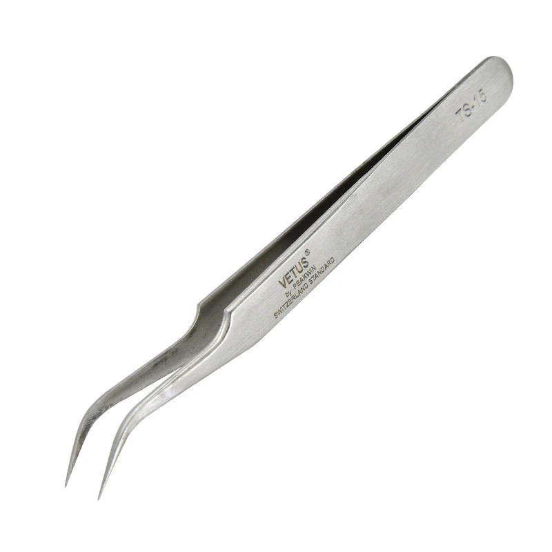 2 ชิ้น/ล็อต Precision แหนบ Vetus อิเล็กทรอนิกส์อุตสาหกรรมสแตนเลสสตีลแหนบ Pinzas Forceps โค้งตรง Tip เครื่องมือ