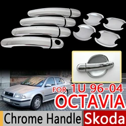 For Skoda Octavia Mk1 1U 1U2 1996-2004 Chrome Door Handles Covers Trim Set of 4pcs Car Accessories Stickers Car Styling 2000