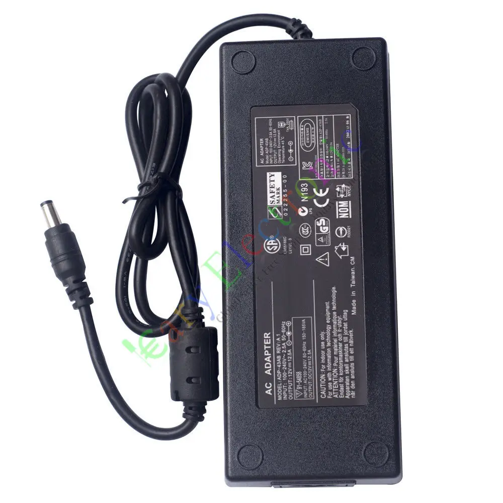 Wholesale and retail 8pc 12V 12.5A 150W AC/DC adapter power supply Charger Switch Transformer strip free shipping