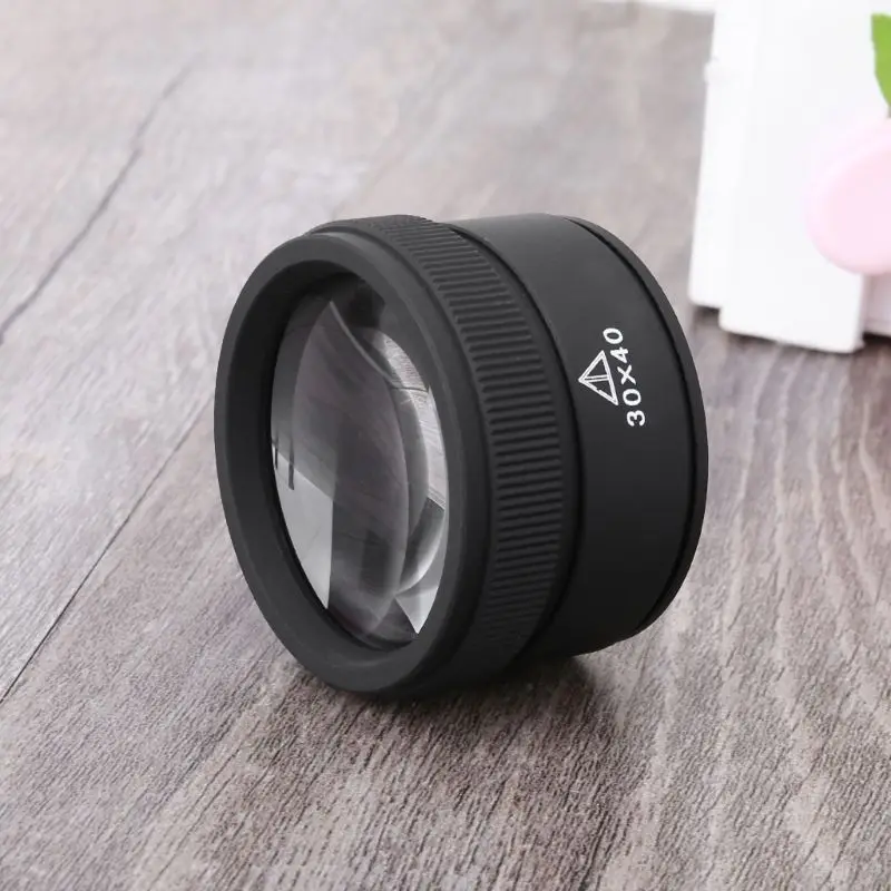 1 pcs 30 x 40 Optics Loupe Metal Magnifier Jeweler Coins Stamps Magnifying Glass Lens