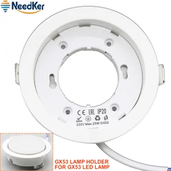 GX53 LED Light Socket Holder, Base da lâmpada, superfície branca do corpo, encaixe titular, Bases do conector, adaptador, GX53