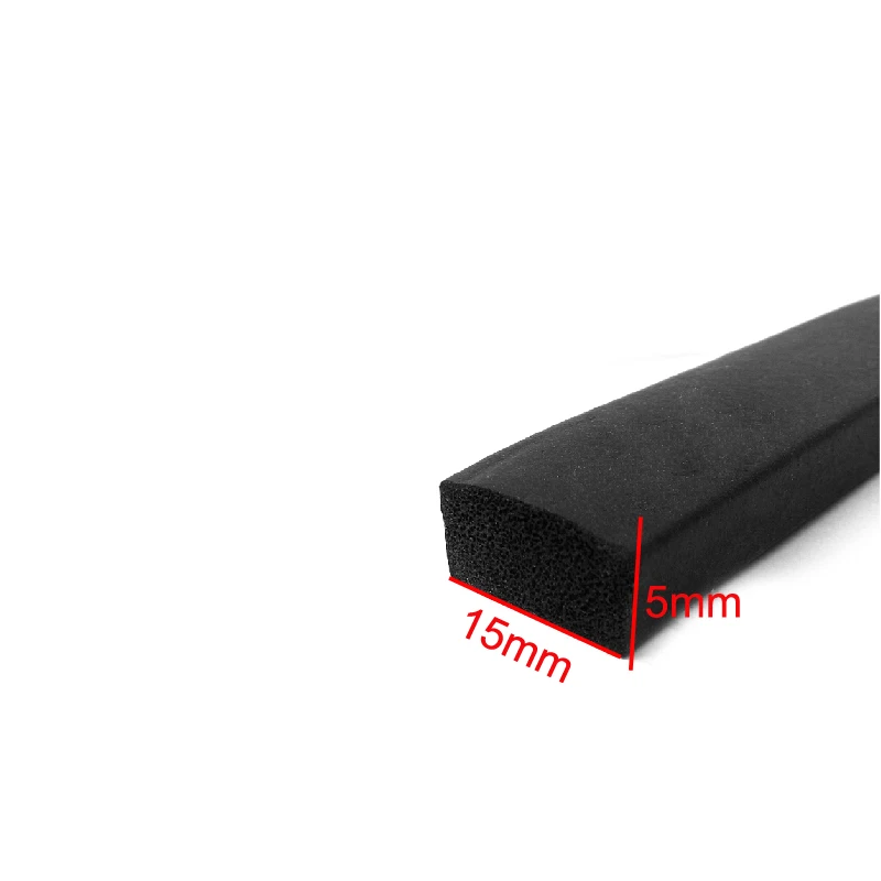 15mm x 5mm self adhesive rubber foam cabinet door window seal strip crashproof weatherstrip sound insulation