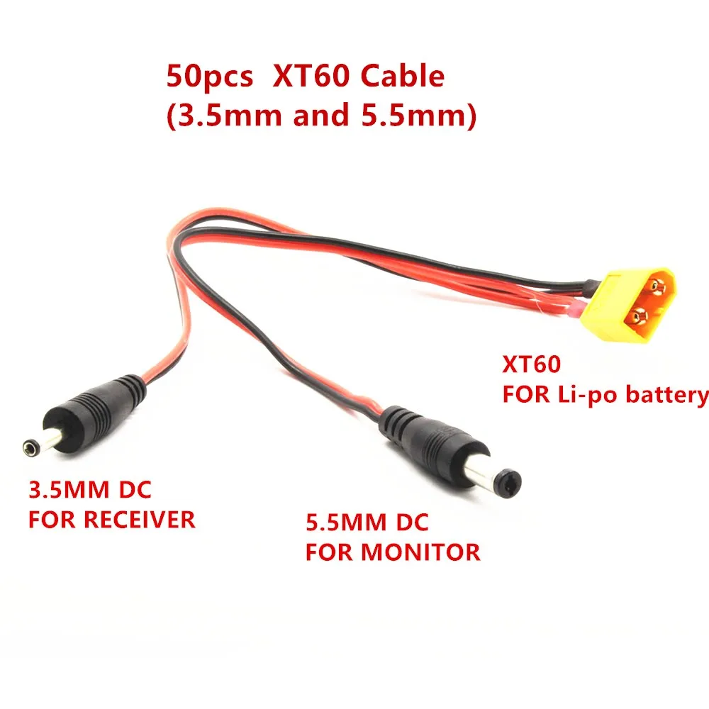 

50pcs/lot Power supply line XT60 Plug DC Cable connect Lipo battery and Monitor display and Boscam 5.8G Receiver for FPV Aeria