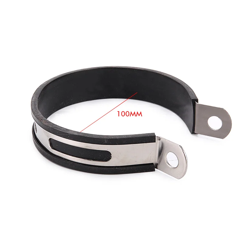 Universal Motorcycle Exhaust Pipe Muffler Escape Moto Project Carbon Fiber Holder Clamp Fixed Ring Support Bracket