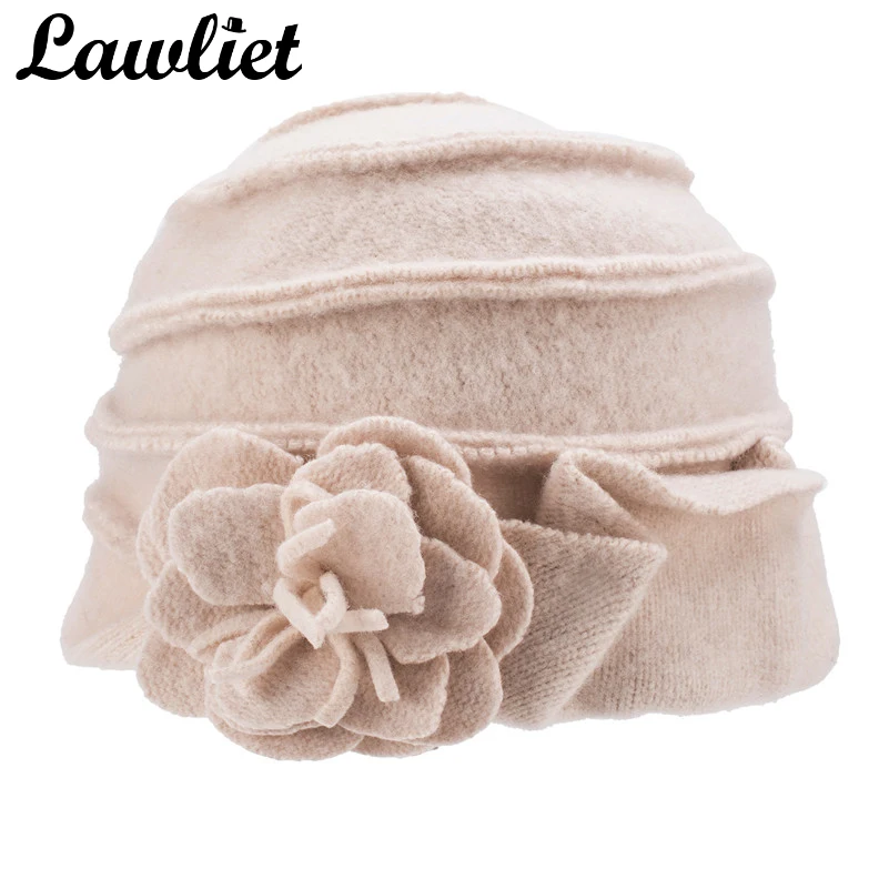 Elegant 1920s Style Ladies Hats Winter Beret Beanie Hats for Women Bucket Cloche Cap 100% Boiled Wool Warm Hats A376