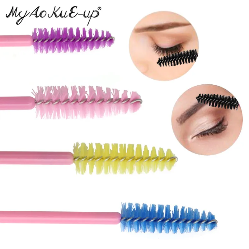 Brosse à cils de poulet, peigne pour les yeux, baguettes de mascara, applicateur de cils, microbrosse, fournitures d'extension de cils, outil de maquillage, 50 pièces