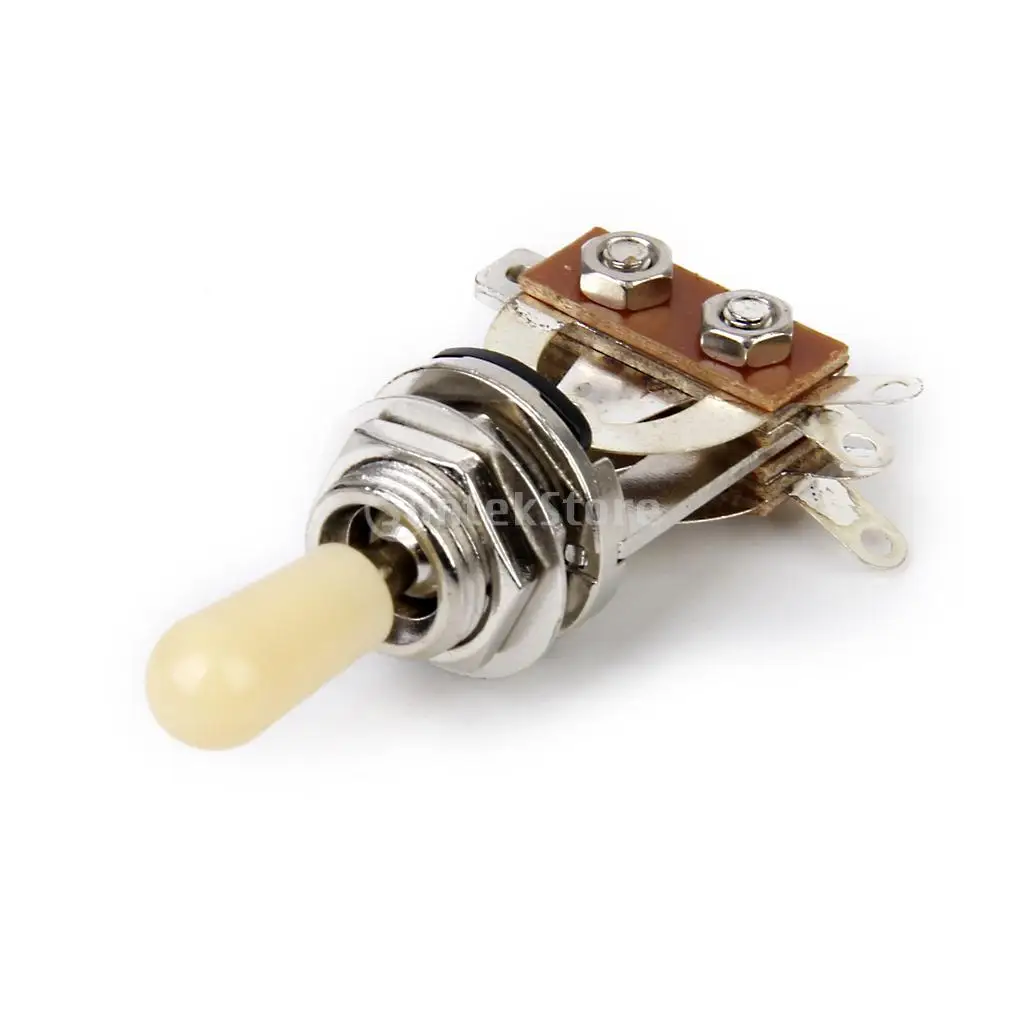 3-way Toggle Switch for Les Paul Electric Guitar - Silver w/ Cream Tip Guitar 3-way Toggle Switch