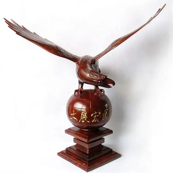 TZ mahogany crafts 66 cm Zhai Eagle realize the ambition solid wood earth eagle wood carving decoration