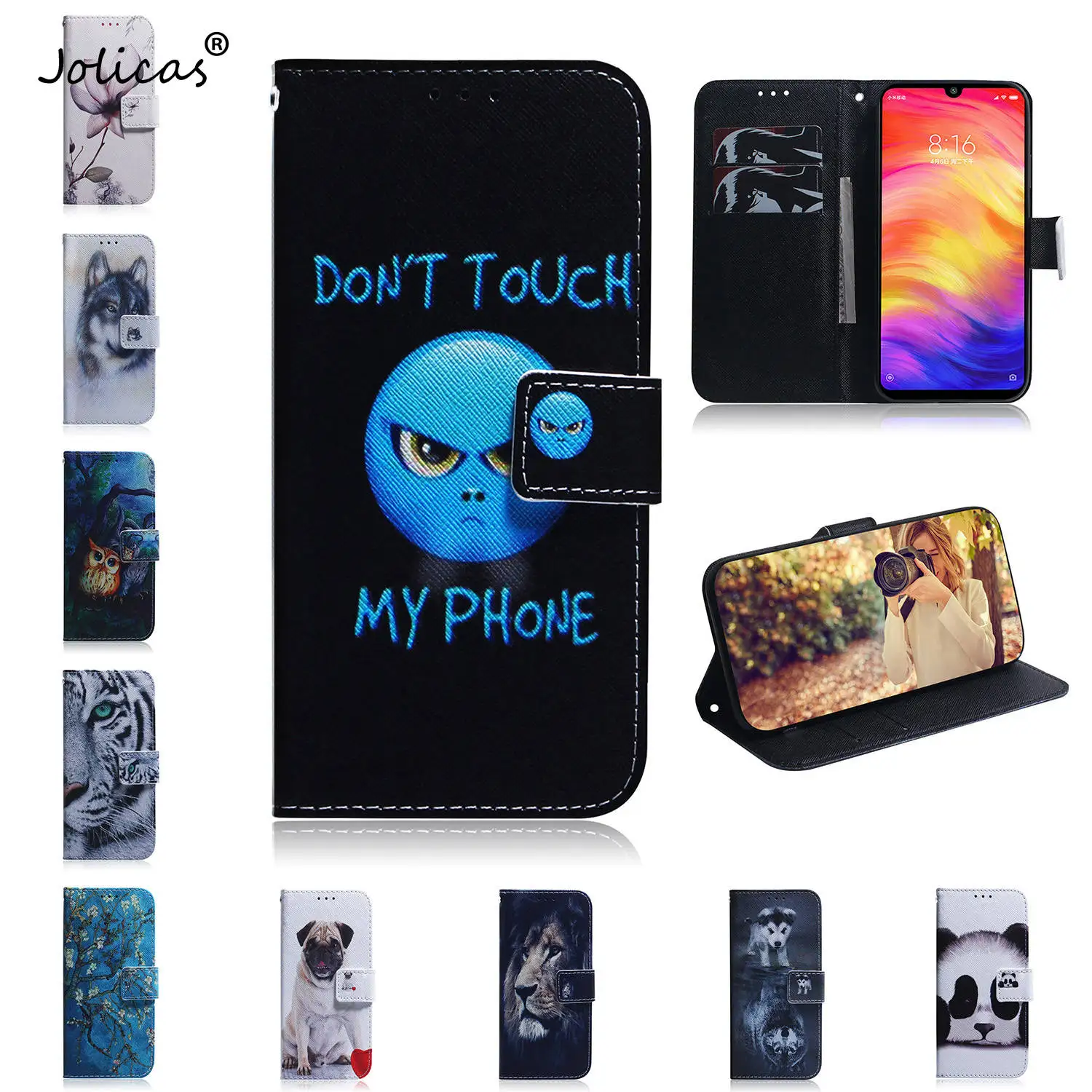 PU Book Case For Huawei P20 Lite 2019 Nova 5i Mate 20 Pro P30 Honor V20 Lite X 3 4 P Smart Plus Enjoy 9S Z 8S Y5 Y6 Y7 Y9 8C 8X