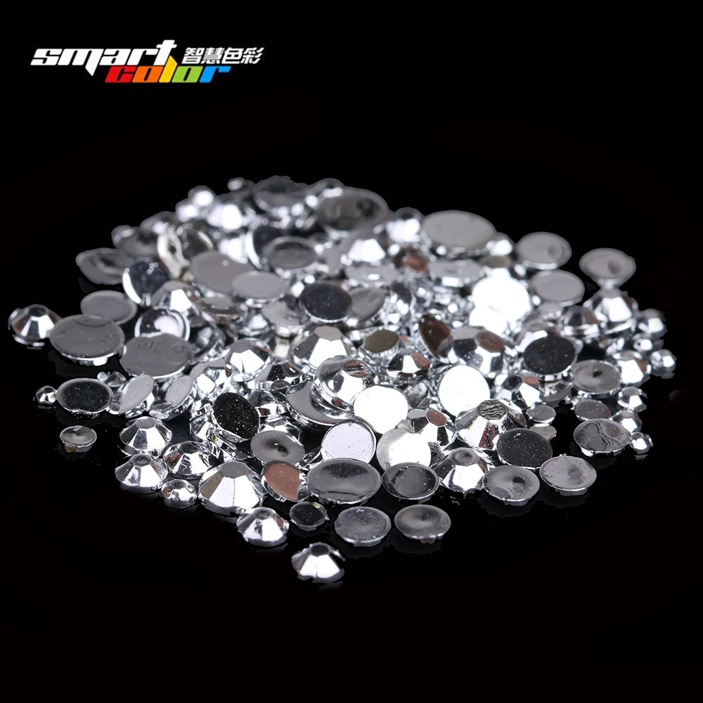 

Newest Fashion Silver Color Many Sizes Acrylic Rhinestones Shoes Clothing Decorations Sparkling Nail Art Decorations