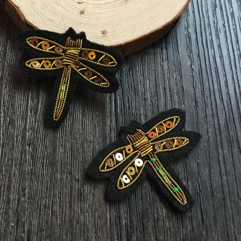 Dragonfly Indian silk badge buiter hand - embroidered clothing accessories badge pin wire