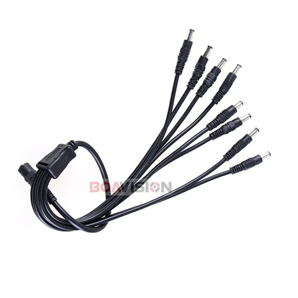 Power Supply Cable 8 In 1 Splitter Power Cable For CCTV Camera DC Power Jack Splitter Adapter Connector Cable