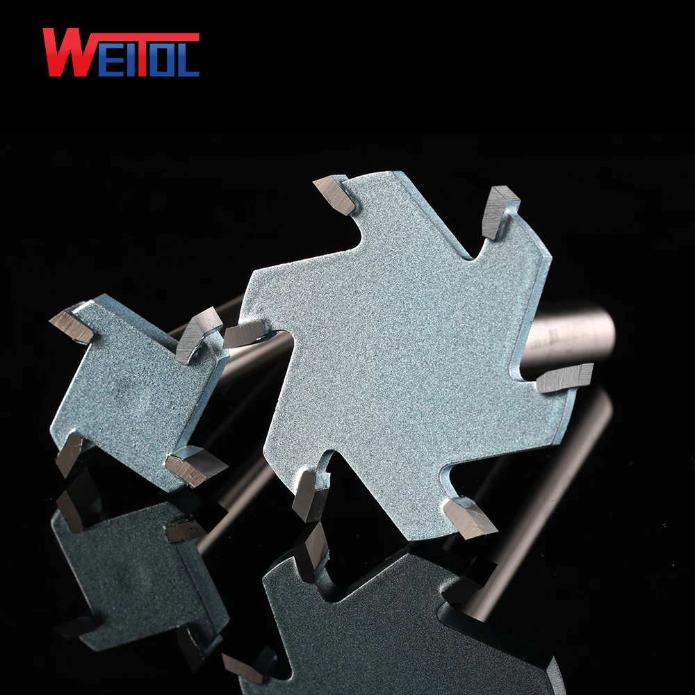 Weitol 1pcs 1/2 inch 6T woodworking router bit tungsten carbide lengthen T type cutter wood carving tools milling cutter